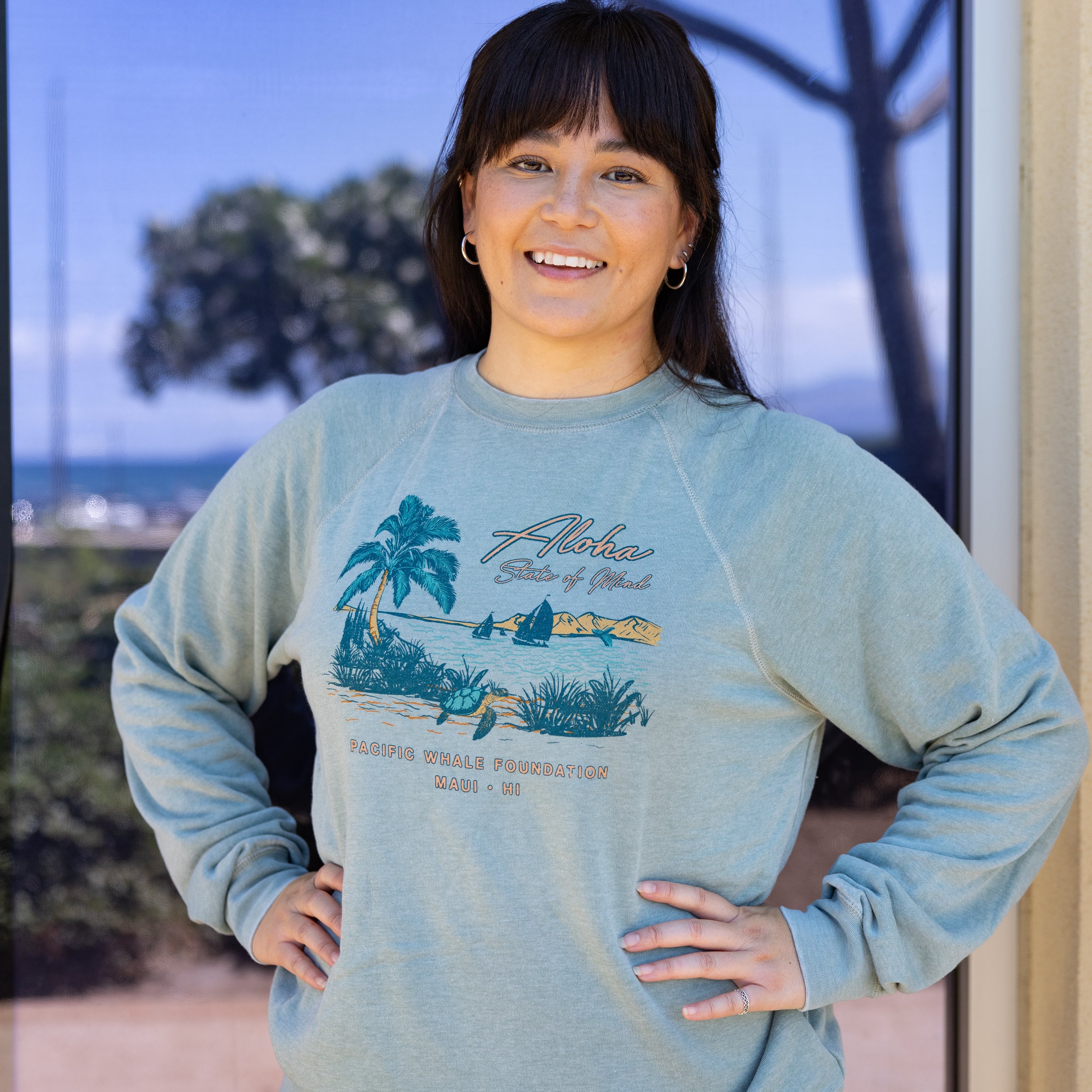 スウェット ALOHA STATE CREW NECK SWEATSHIRT Men's Ocean Themed and Nautical Sweatshirts – PacWhale Ocean Store