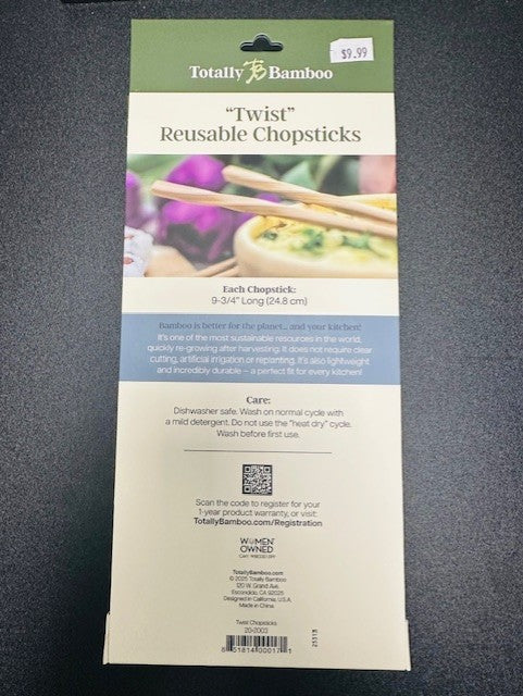 Bamboo "Twist" Reusable Bamboo Chopsticks